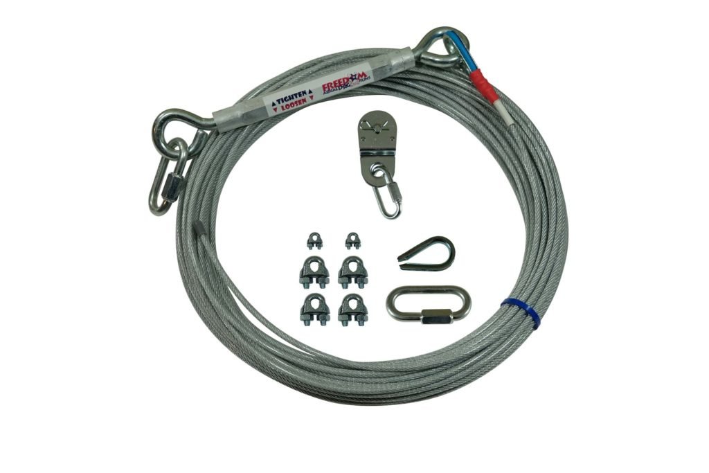 Freedom Aerial Dog Runs Heavy Duty Overhead Cable and Pulley 75 FT