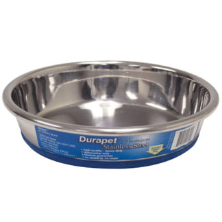 Our Pets Durapet Premium Rubber-Bonded Stainless Steel Dish 1 cup Silver 5.33" x 5.33" x 1.14"