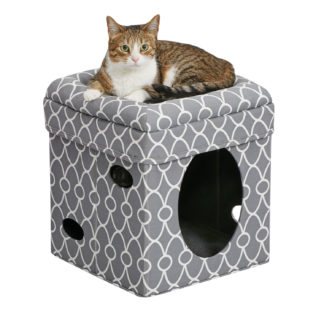 Midwest Curious Cat Cube Gray 15.13" x 15.13" x 16.50"