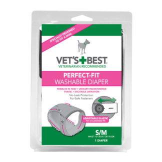 Vet's Best Perfect-Fit Washable Female Dog Diaper 1 pack Small / Medium Gray 5.44" x 1.75" x 7.75"
