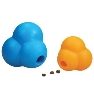 Our Pets Dog Atomic Treat Ball Blue or Orange 6" x 6" x 5"