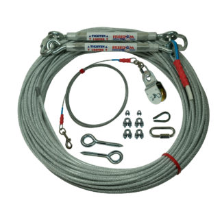 Freedom Aerial Dog Runs for Two Tree Applications 200 FT Aerial Cable 20 FT Lead Line LD