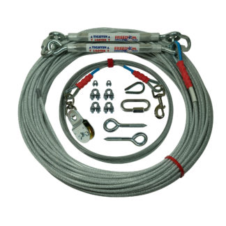 Freedom Aerial Dog Runs for Two Tree Applications 200 FT Aerial Cable 20 FT Lead Line SD