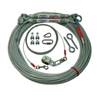 Freedom Aerial Dog Runs for Two Tree Applications 200 FT Aerial Cable 20 FT Lead Line SLD