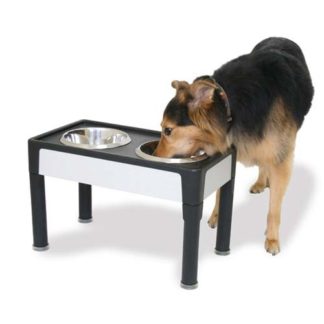 Our Pets Signature Series Dog Elevated Panel Feeder Black / Gray 23" x 12.5" x 8"
