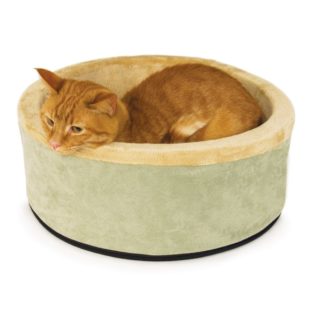 K&H Pet Products Thermo-Kitty Bed Small Sage 16" x 16" x 6"