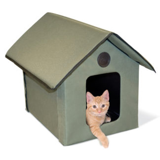 K&H Pet Products Outdoor Kitty House Beige 22" x 18" x 17"