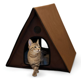 K&H Pet Products Outdoor Multiple Kitty A-Frame Unheated Chocolate 35" x 20.5" x 20"