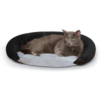 K&H Pet Products Self-Warming Bolster Bed Gray/Black 14" x 17" x 5"