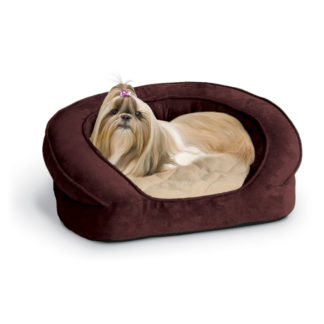 K&H Pet Products Deluxe Ortho Bolster Sleeper Pet Bed Medium Eggplant 30" x 25" x 9"