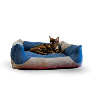 K&H Pet Products Classy Lounger Pet Bed Medium Gray / Blue 20" x 25"