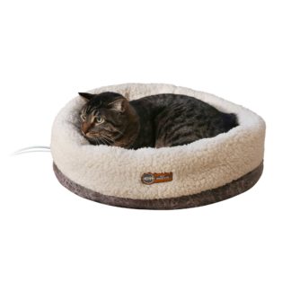 K&H Pet Products Thermo-Snuggle Cup Pet Bed Bomber Gray 14" x 18" x 7"