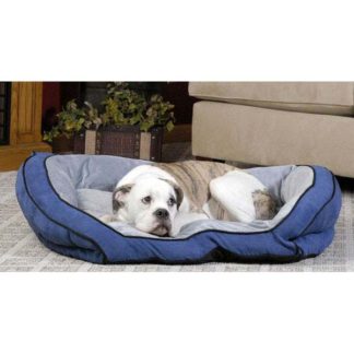 K&H Pet Products Bolster Couch Pet Bed Small Blue / Gray 21" x 30" x 7"