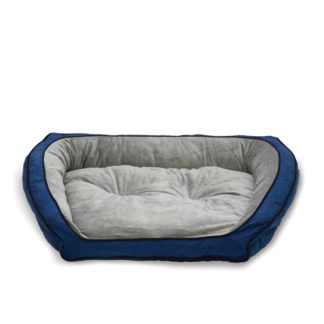 K&H Pet Products Bolster Couch Pet Bed Large Blue / Gray 28" x 40" x 9"
