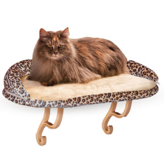 K&H Pet Products Deluxe Kitty Sill with Bolster Leopard 14" x 24" x 10"