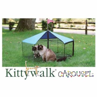 Kittywalk Carousel Outdoor Cat Enclosure Green 48" x 48" x 24"