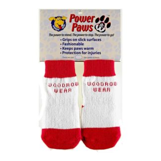 Woodrow Wear Power Paws Advanced Extra Large Red / White Strip 2.75" - 3.125" x 2.75" - 3.125"