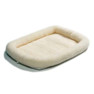 Midwest Quiet Time Fleece Dog Crate Bed White 22" x 13"