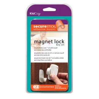 Kidco Magnet Lock and Key Adhesive Mount White